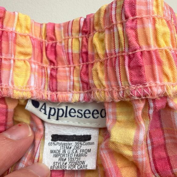 Vintage Appleseed's pink and yellow plaid seersucker pants, preppy academia - Picture 8 of 9